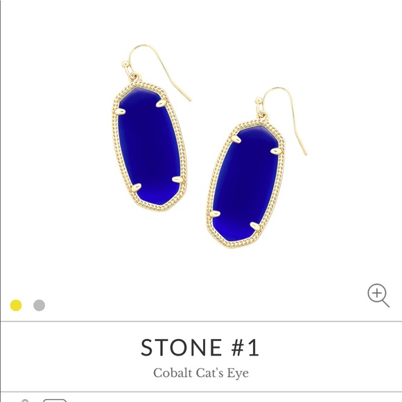 Kendra Scott Elle Gold Drop Earrings in Cobalt - Picture 5 of 5
